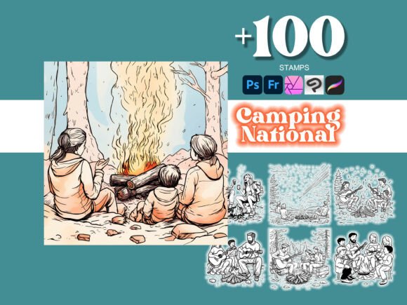 100 Camping National Park Photoshop Brushes for Creative Precision