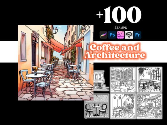 100 Coffee and Architecture Procreate: Enhancing Digital Illustration Workflows
