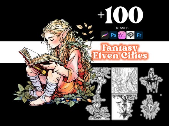 100 Elven Cities Procreate: Elevating Digital Illustration for Designers