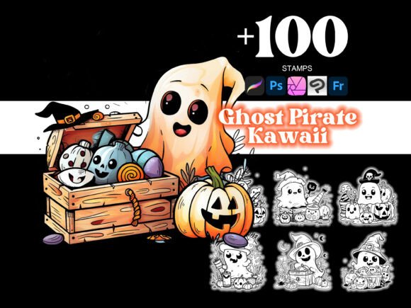 100 Ghost Pirate Halloween Procreate: Maximizing Your Kawaii Brush Collection