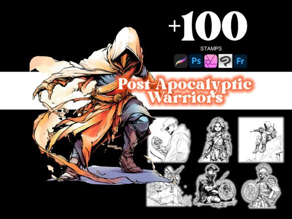 100 Post Apocalyptic Warriors Procreate