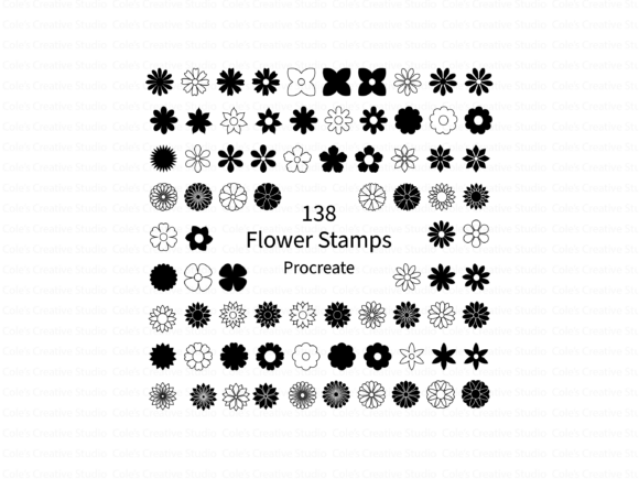 138 Flowers Procreate Brush Stamps Guide