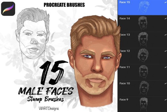 Accelerating Digital Illustration: The Strategic Value of Male Faces Stamps for Procreate