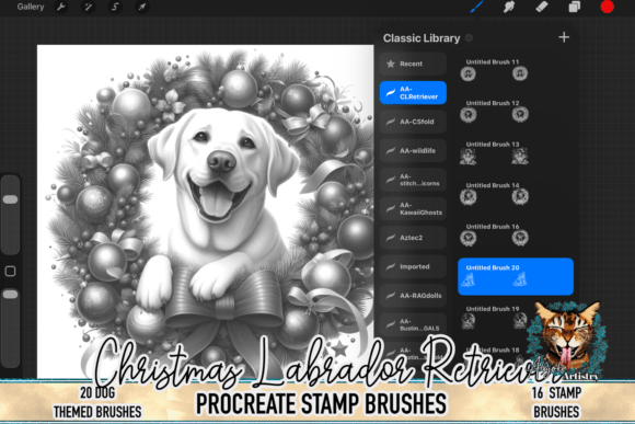 Christmas Labrador Retriever Procreate: Elevating Holiday Digital Art with Stamp Brushes