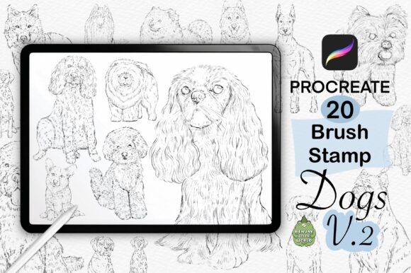 Dog Brush Stamp V.2: Digital Art Made Easy