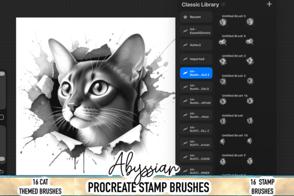 Evaluating Abyssinian Cat Procreate Brush Stamps for Digital Art and Pet Portraits