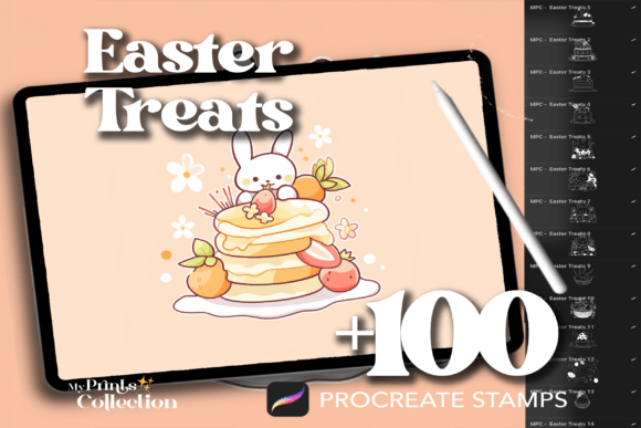 Integrating 100 Procreate Easter Treats Stamps into Professional Digital Design Workflows