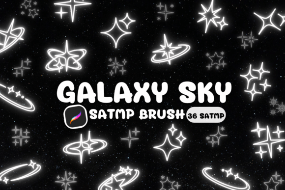 Mastering Digital Illustration: How Galaxy Sky Procreate Stamp Brushes Elevate Sketch-Style Creativity