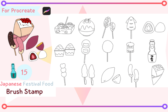 Procreate Brush Stamp Japanese Food: Enhancing Digital Illustrations with Authentic Festival Flair